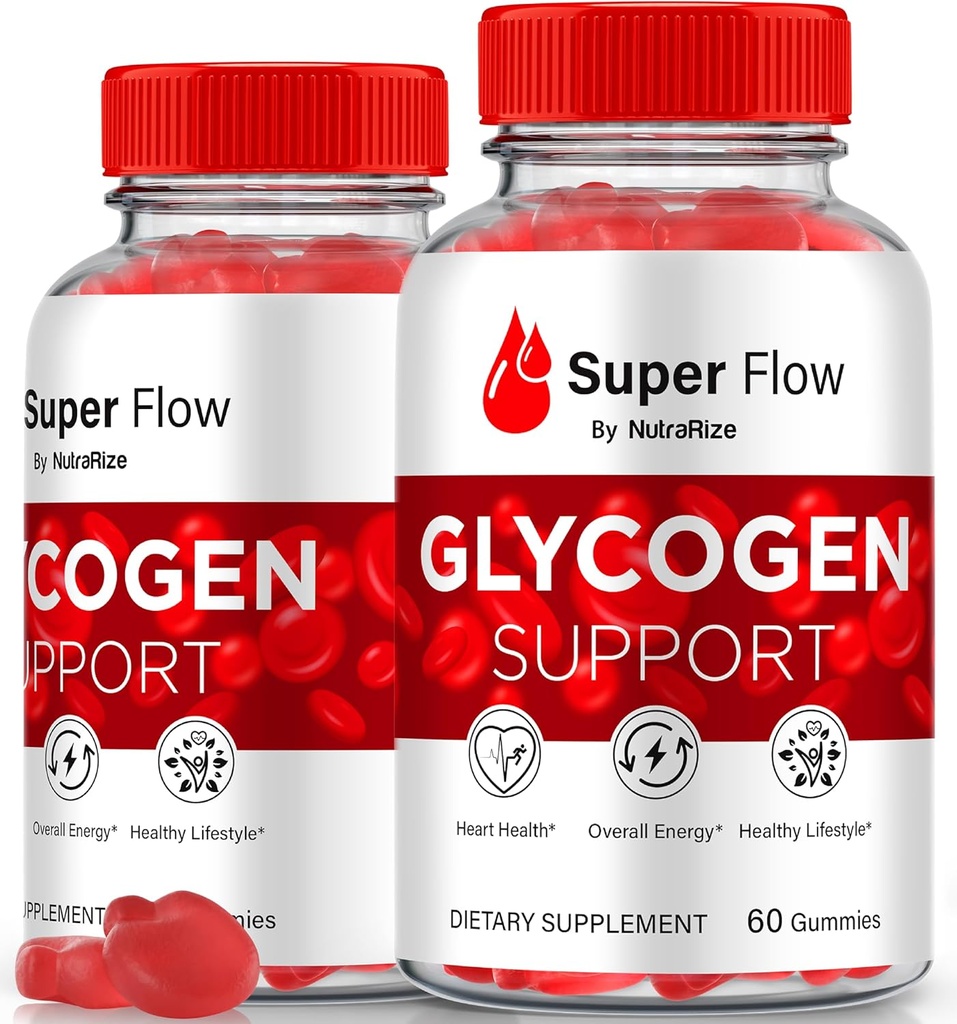 (2 Pack) Super Flow Glycogen, SuperFlow Glycogen Support Gummis, Super Flow Glyco Optimizer, Official SuperFlow Glyco Optimiser Gummy, Super Flow Detox Cleanse, Super Flow Glycol (120 Gummis)