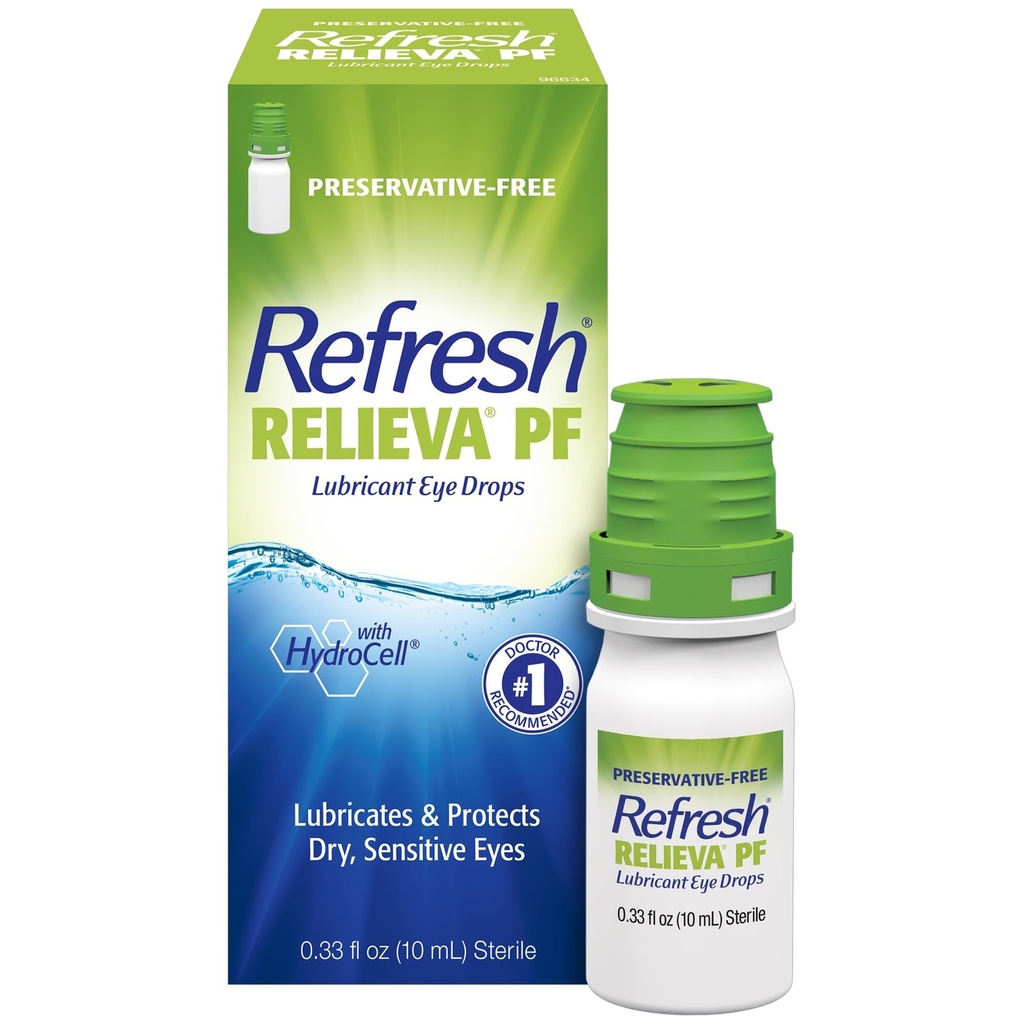 Refresh RELIEVA Konservierungsfreie Tears Lubricant Eye Drops, 0.33 fl oz (10 mL)