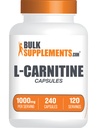 BulkSupplements.com L-Carnitin 1000mg Kapseln - Carnitin-Ergänzung, Aminosäure-Ergänzung - Glutenfrei, 2 Kapseln pro Servierung (1000mg), 240 Zähler (Pack von 1)