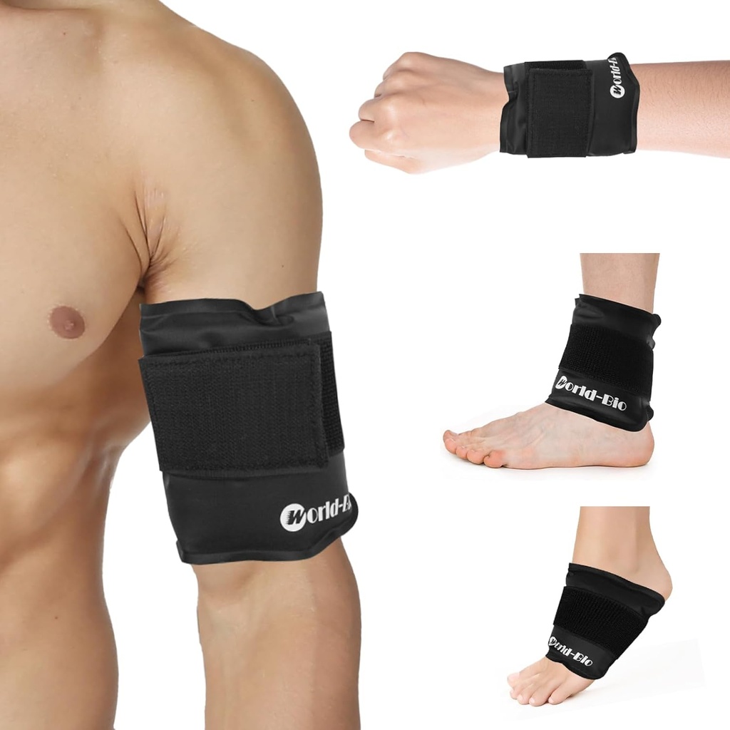 Gel Ice Pack Wrap mit Klettband, Ice Pack für Verletzungen Wiederverwendbar, Heiße und kalte Therapie, Elbow Cold Wrap, Flexibel weich für Arm, Hand, Fuß, Knöchel
