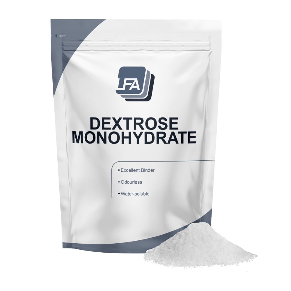 Dextrose Monohydrat-Pulver - 1 kg (2.2 lb) - Food Grade Sweetener - Post Workout Supplement Ingredient - Tablet Press Machine Excipient Sugar