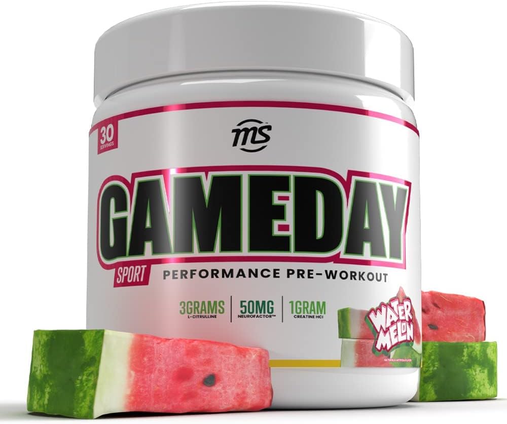 Man Sports Game Day - Sport Pre-Workout, Wassermelone Flavored Energy Drink Mix mit natürlichem Koffein, 330g, 30 Tage Versorgung