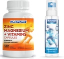 Hohe Absorption Zink und Magnesium Ergänzung und Magnesium Öl Spray - für Leg Cramps und Muskelrückgewinnung