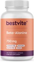 BESTVITE Beta Alanine 750mg (240 vegetarische Kapseln) - No Stearates - Vegan - Non GMO - Glutenfrei