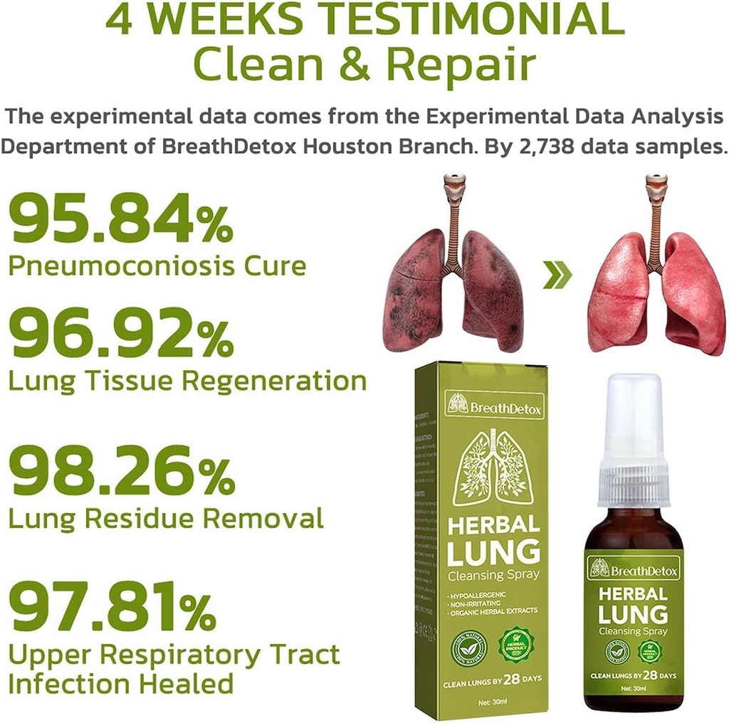 BreathDetox Kräuter Lung Reinigungsspray, Kräuter Lung Cleanse Spray, Atem Detox Kräuter Lung Reinigungsspray, Kräuter Lung Cleanse Mist - Leistungsstarke Lung Unterstützung (4 Stk.)