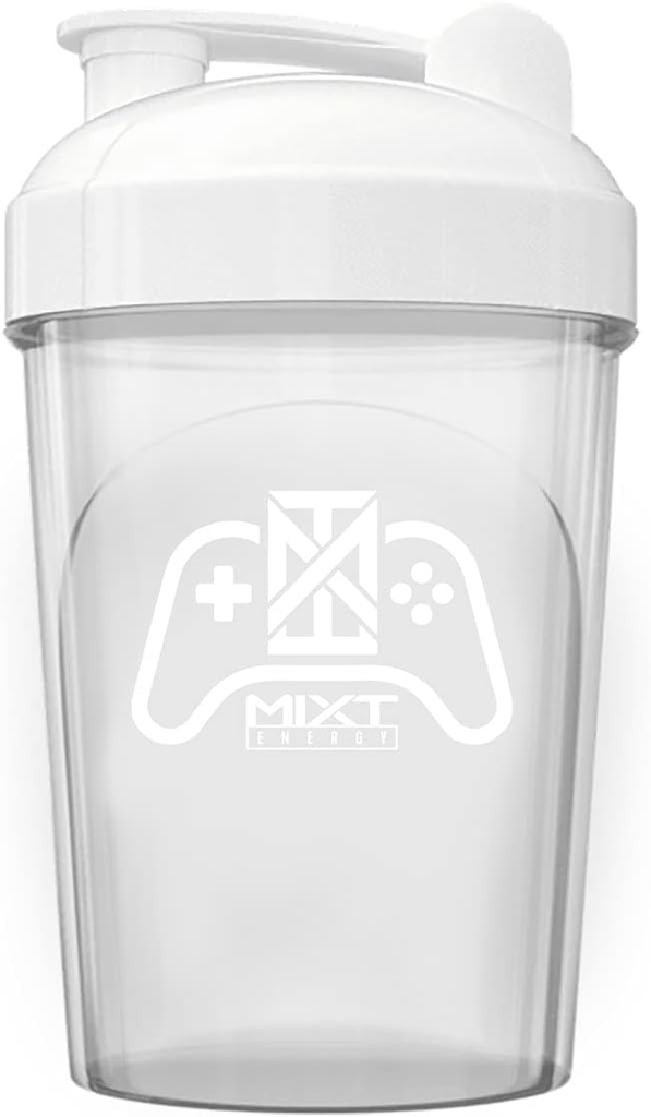 MIXT Energy Shaker Bottle, 16 Unzen. Shaker Bottle, BPA Free & Lid Mixing Technology (16 oz, Game Controller)