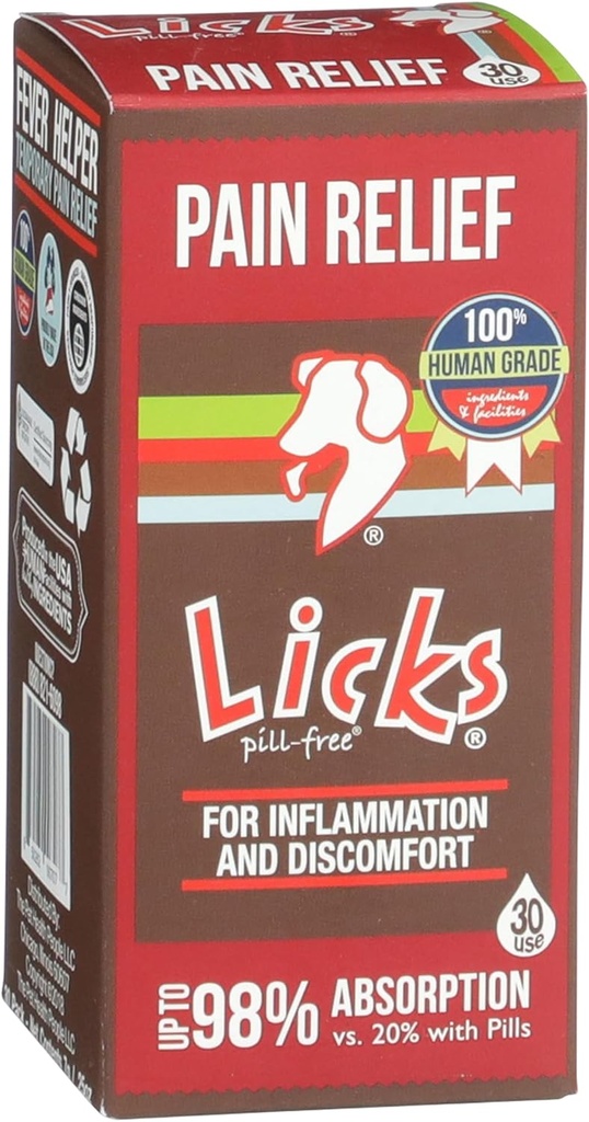 Licks Pille Freier Hund Schmerzlinderung - Entzündungsergänzung - Schmerzlinderung Ergänzung für Hunde - Hundegesundheitsversorgung - Gel Packets - 30 Verwendung