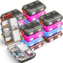 Sabary 16 Pcs Reisen Pillen Organizer mit 10 Komponenten Portable Weekly Small Pill Cases Täglich Fish Oil Vitamins Medizin Box Dispenser für Pocket Purse Medicine Organizer Essentials(Stylish Color)