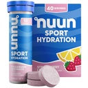 Nuun Sport Elektrolyt Tablets mit Magnesium, Kalzium, Kalium, Chloride & Natrium, Gluten Free & Vegan, Erdbeer-Lemonade, 4 Packung (40 Portionen insgesamt)