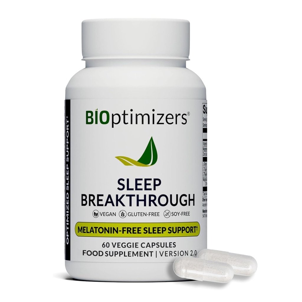 BIOptimizers Sleep Breakthrough Capsules - Natural Support Supplement | Calming Relief Aid for Adults | Non-Habit Forming | 60 Kapseln