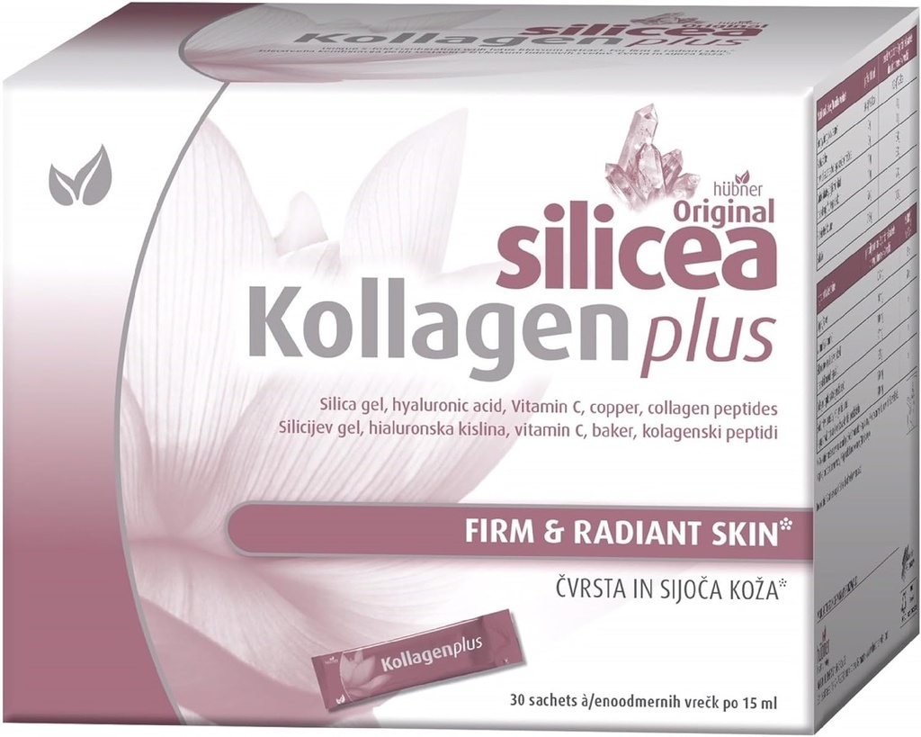 Hubner Original Silicea Kollagen Plus, Collagen Peptid-Mischung Nahrungsergänzung, 15ml Single Dose Packets, 30-Pack