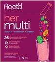 Root'd Multivitamin Powder für Damen - 25 Vitamine & Minerals mit 3X Elektrolyten, 9 Bio-Superfoods, Probiotics & Enzyme, Sugar-Free Multivitamin & Hydration | 9 Vitamin Drink Mix Packets