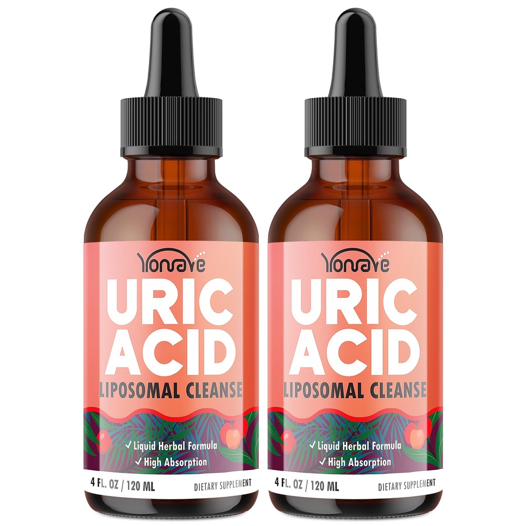 Liposomale Uric Acid Drops, Tart Cherry Supplement mit Celery Seed & Boswellia Extrakt – Muskel, Detox, Joint und Kidney, Uric Acid Cleanse Liquid Supplement– 4 FL OZ (2 Flasche)