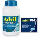 Advil Liqui-Gels Pain Reliever und Fever Reducer, Schmerzmedizin für Erwachsene mit Ibuprofen 200mg für Kopfschmerzen, Rückenschmerzen, Menstruationsschmerzen und Gelenkschmerzen Relief - 200 Kapseln, Advil PM Ibuprofen - 2 Ct