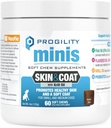 Nootie Progility Mini Skin & Coat Supplement for Small Dogs, Fish Oil Supports Healthy Skin & Coat, 60 Soft Chews per Container