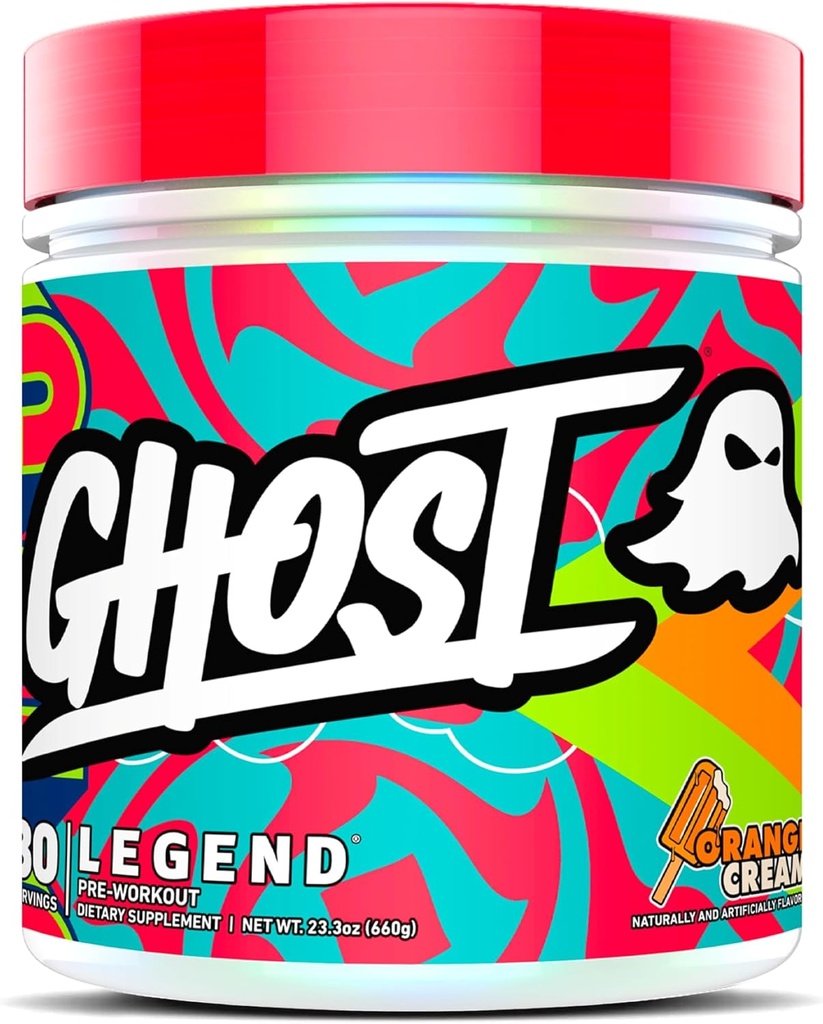 GHOST Legend Pre-Workout Powder, Orange Cream - 30 Servierungen – Pre-Workout für Männer & Frauen mit Choline, L-Citrulline, & Beta Alanine für Energie & Fokus