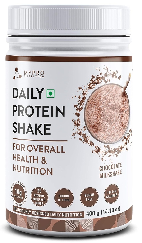 Generisches QURA Daily Protein Shake 118 kcal Calories, 25 Vitamin -Serving -40- Für Männer & Frauen Schokolade Milch Shake Flavor für 400Gm