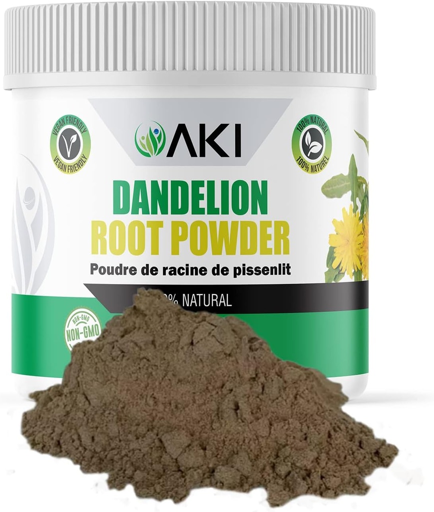 AKI Dandelion Wurzelpulver - Ideal in Vitaminen & Antioxidantien - Kann hilft Immun zu unterstützen - Gluten & Zuckerfrei, Non-GMO (5.30oz /150g)