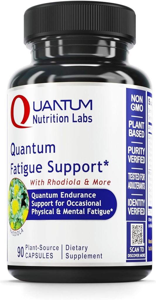 QNL Quantum Fatigue Support - Vegan Rhodiola Rosea Root Supplement - Organic Adaptogen Blend for Occasional Physical & Cognitive Stress - 90 Plant-Based Capsules