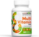 LiveGoodTM Men's Bio-Active Complete Multivitamin, Tägliche Ergänzung mit Vitamin A, B12, C, E, Lycopin, Vegan, 60 Kapseln
