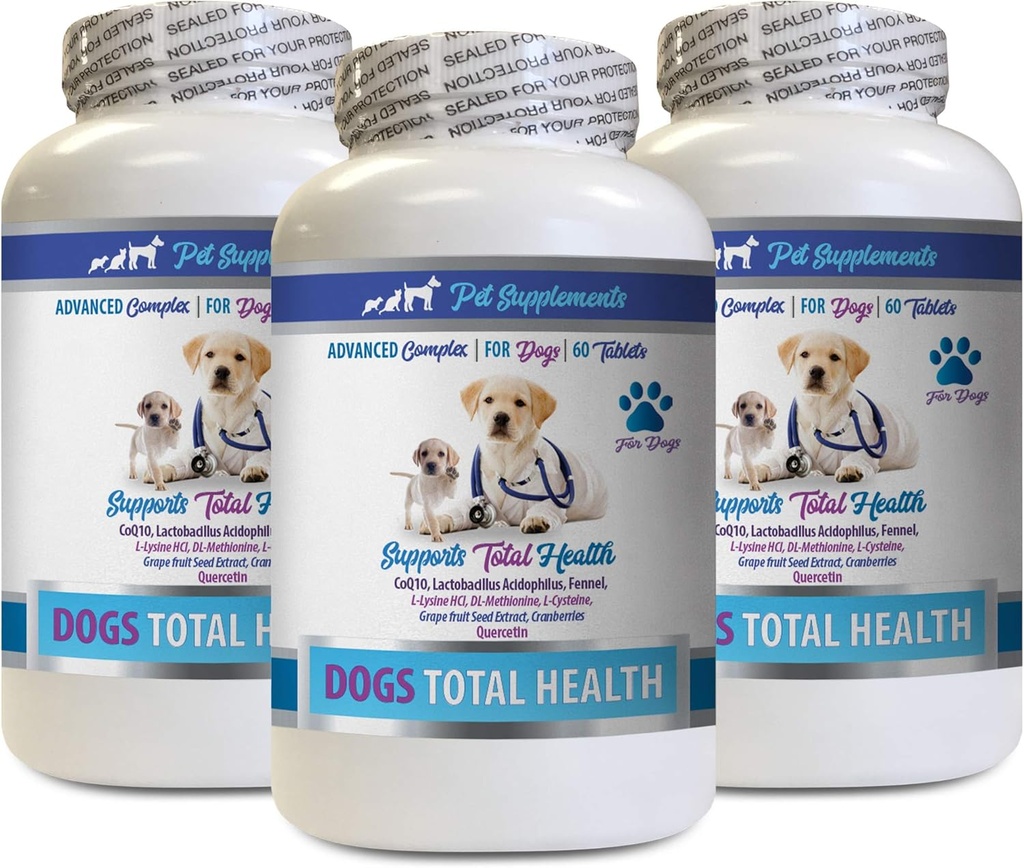 Dog Immune Bites - Hunde Total Health Control - Immununterstützung - Haar Hautnägel Oral Augengesundheit Formel - Dog Calcium Supplement - 3 Flaschen (180 Bäume)