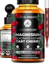 Flüssiges Magnesium Glycinat 420 Mg mit natürlichem Tart Kirschextrakt | Magnesium Glycinat Tropfen Ergänzung für Schlaf, Mood & Mobilität Unterstützung | Tart Kirschextrakt