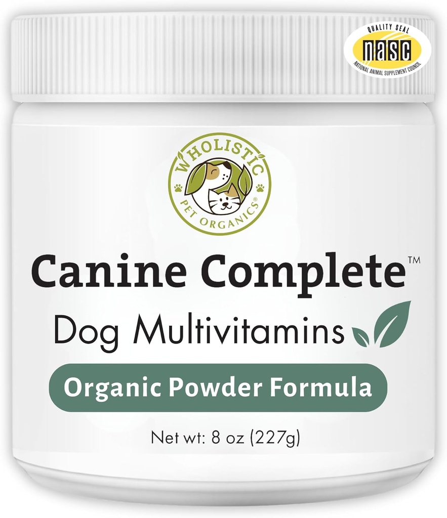 Wholistic Pet Organics Canine Complete - Dog Multivitamin Powder - 8 Oz - Tägliche Hunde-Vitamine und Ergänzungen für hausgemachte Lebensmittel - Immunsystem, Haut, Fleisch & Gesamtgesundheit - Kleine und große Zucht