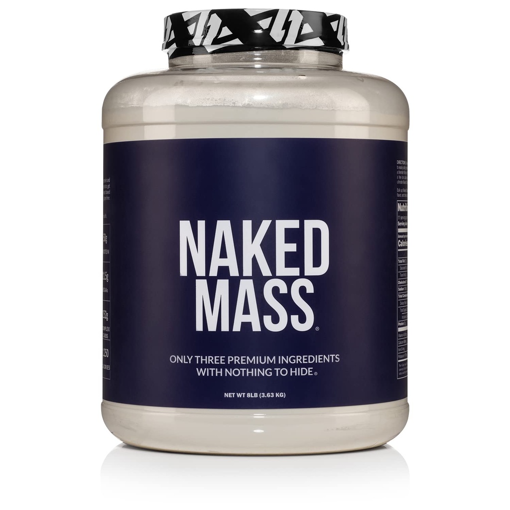 NAKED Maß - Natürliches Gewicht Gainer Protein Pulver - 8 LB Bulk, GMO frei, Glutenfrei und Sojafrei. Keine künstlichen Zutaten - 1.250 Kalorien pro Servieren
