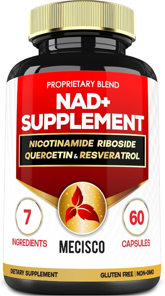 NAD+ Ergänzung mit Nicotinamid Riboside w/Quercetin, Resveratrol, Turmeric, Rhodiola Rosea, Astragalus - 60 Count