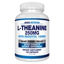 Arazo Nutrition L-Theanin 250mg (Extra Strength) mit Inositol 100mg, 120 Kapseln Vegetarisch