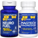 NATURAL STACKS MagTech Magnesium + NeuroFuel Nootropic Bundle - Unterstützt Entspannung, Fokus & Gehirn Gesundheit* - 165 Gesamtkapseln