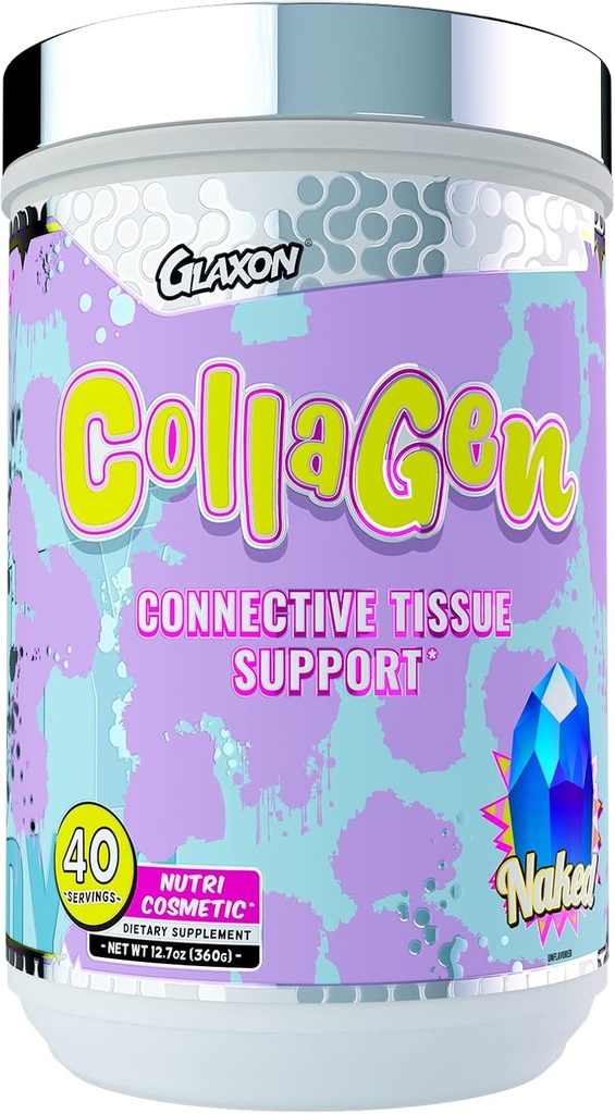 Glaxon Wonder Collagen, hydrolysiertes Kollagenpulver mit Biotin, Hyaluronsäure, Vitamin C, B12, Anti-Aging-Ergänzung für Haut, Gelenke, Nails & Hair (Naked V2)