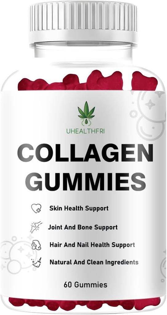 Collagen Peptides Gummies - Kollagengummis mit Peptiden Typ I II III V X Peptide für Haarhaut & Nails - hydrolysiertes Kollagen für Frauen und Männer (1)