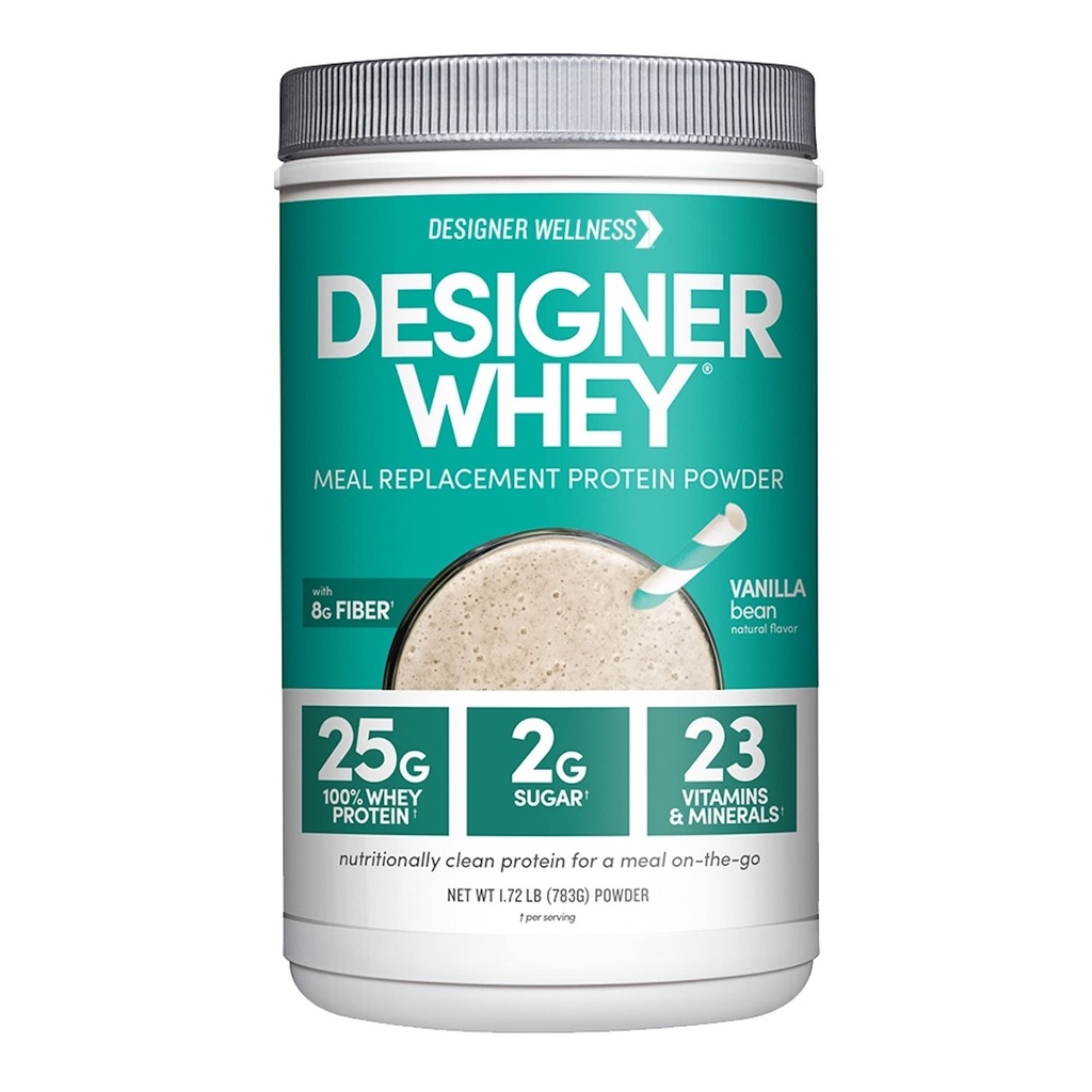 Designer Wellness, Designer Whey Protein Meal Replacement Powder, Organic Superfood Complex Carbs, Vitamine, Mineralstoffe, Glutenfrei, Vanilla Bean, 1.72 Pound