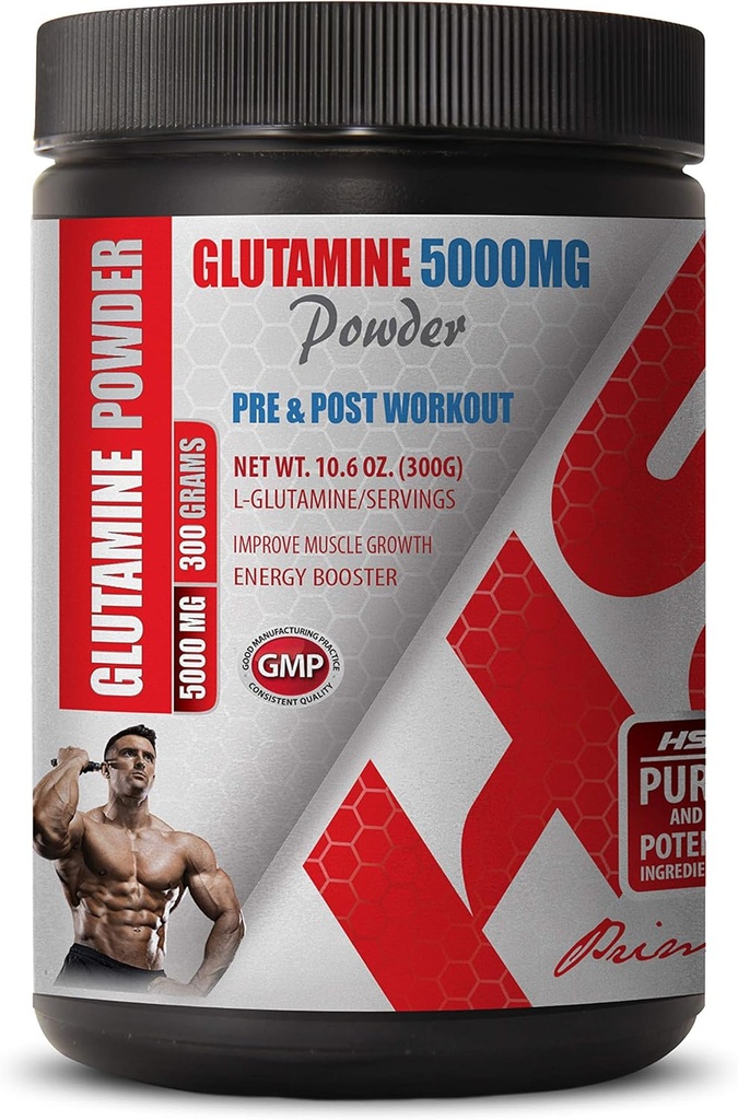 Post Workout Pulver für Männer - PRE & Post Workout - GLUTAMINE Pulver 5000MG - l-Glutamin Aminosäure - 1 Can 300 Gramm