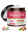 Natürliche topische Magnesiumcreme für Schlaf,Nighttime Magnesium Lotion für Schmerzen und Leg Cramps,Muscle Relaxation,Calm,Deep Hydration für Hautpflege.(Rose-1)