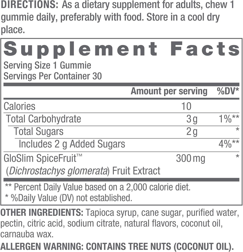 OMI Gloslim Spicefruit Gummie von Naomi Whittel - Klinisch Geforschte Westafrikanische Gewürzfrucht, Bioaktive Polyphenole - 30 Gummie, 30 Tage Versorgung