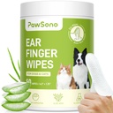Ohr Finger Wipes für Hunde & Katzen, Thicker Hund Ohr Reiniger Wipes, Natürliche Relief Katze Ohr Reiniger Hund, Pet Health Supplies für Hund Kleine Tier Katze, Aloe Duft Deodorierung - 50 Count