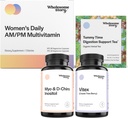 PMS Support Bundle | Myo-Inositol & D-Chiro Inositol Blend Capsule 30-Day Supply | Vitex Chasteberry Supplement für Damen 120-Day Supply | Premium Multivitamin für Frauen | Morning Sickness Tea 15ct