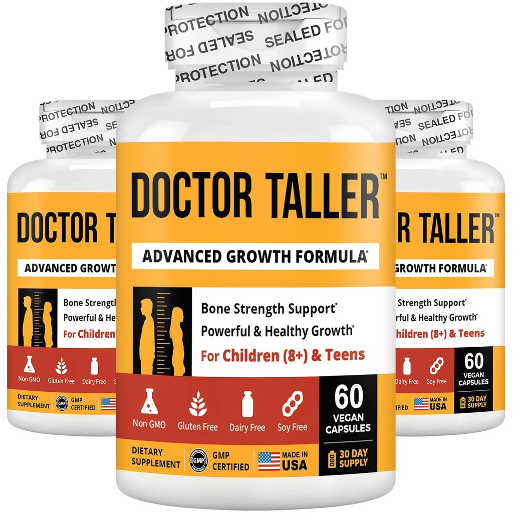 NuBest Doctor Taller - Höhe Wachstum Formel - Unterstützt Höhe Wachstum und Immunität - Keto mit Calcium, Vitamin D3, Vitamin K2, Aminosäuren & Kräuter für Kinder (8+) - 3 Pack | 3 Monat Versorgung