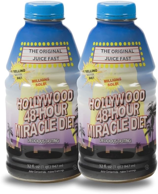 Hollywood Diet - 48-Hour Miracle Fruit Juice Cleanse Diet 2-Pack, Detox Cleanse für Weight Loss & Rejuvenation, Food Replacement, Fast Acting Diät, Weight Loss Drink, 32 Fl. Oz.