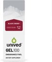 Unived Gel 100 - Vegan Energy Gel für Ausdauersportler Läufer & Radfahrer - 100kcal - Schwarze Kirsche - Pack von 6