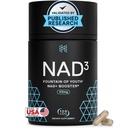 HPN NAD3 Clinical NAD+ Booster, Cellular Health & Natural Energy - NAD Ergänzung für gesundes Altern, Stoffwechselunterstützung, NRF2 & Langlebigkeit, Nicotinamid Riboside & NMN Alternative, 120ct, 60-Day Supply