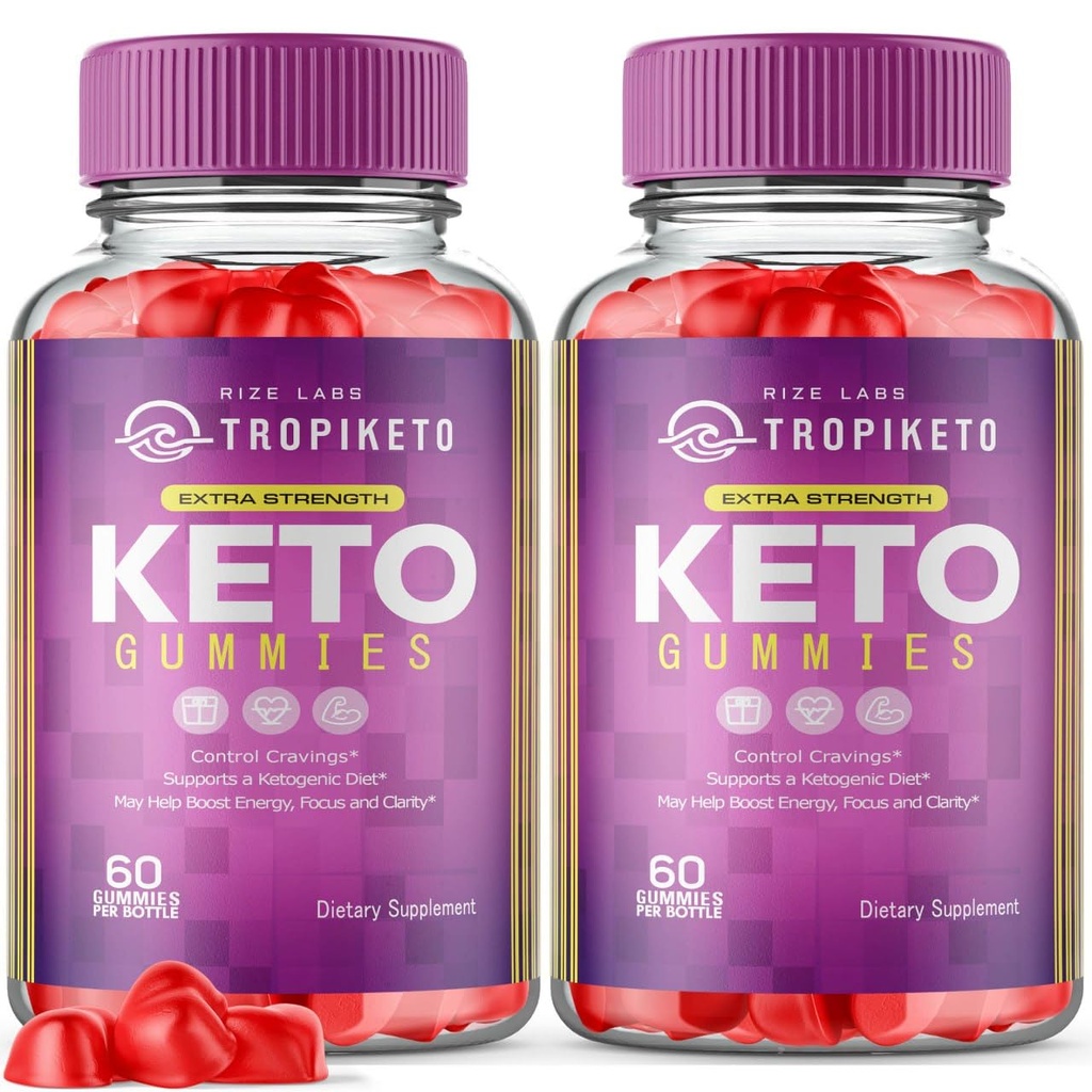 (Pack of 2 TropiKeto ACV Gummies - Extra Strength Keto Gummies for Advanced Weight Loss, Keto Supplement, Tropi Keto Gummy Reviews (120 Gummies)