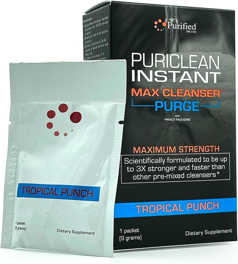 Wellgenix Puriclean Instant Max Cleanser Purge - Detox Cleansing Powder - Fruit Punch - 9 Gramm pflanzlicher Reinigung Detox Pulver