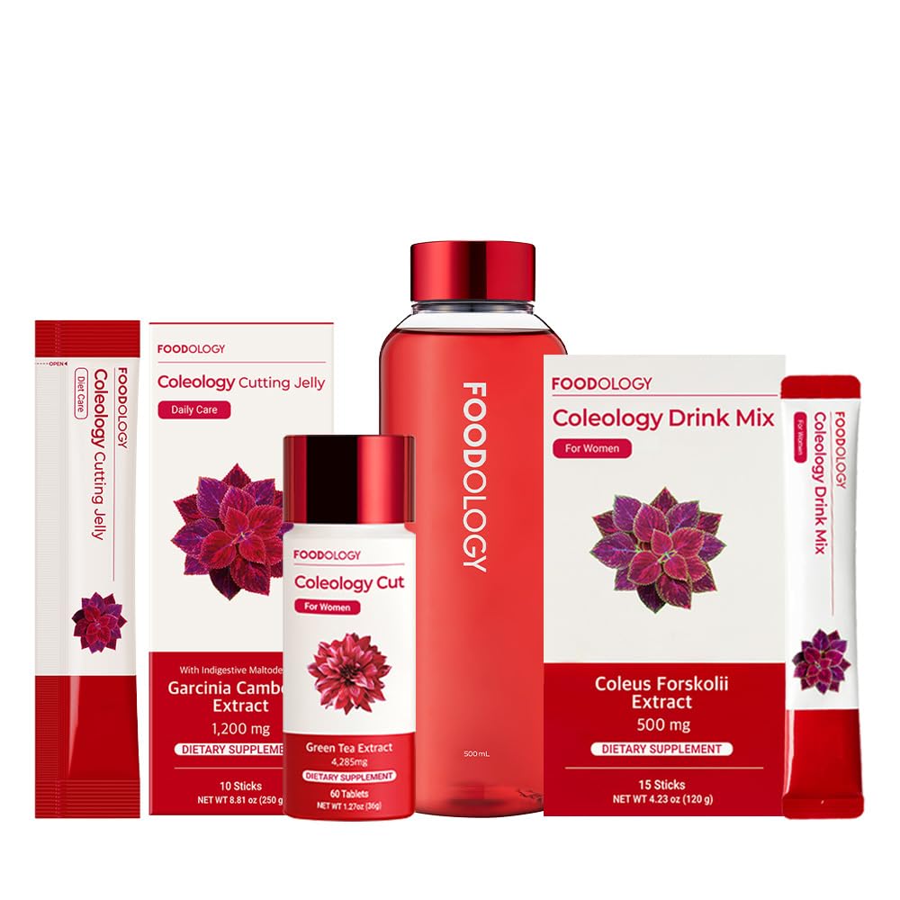 FOODOLOGY Fat Burner Red Line Bundle Coleology Drink Mix & Coleology Cut & Cut & Cutting Jelly & Water Bottle