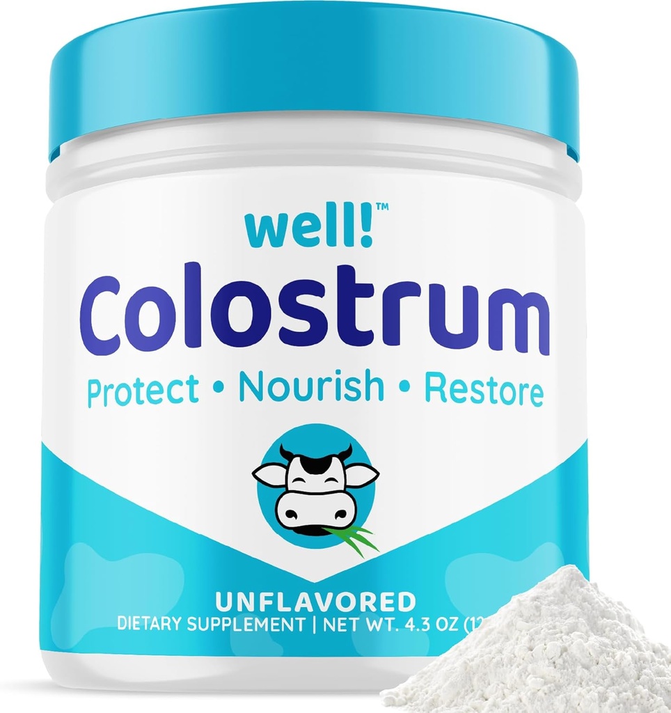 Nun! Kolostrum-Ergänzung für Gutgesundheit, Haarwachstum,Schönheit & Immununterstützung - leicht zu mischen Gras-Fed Bovine Colostrum Powder - Antioxidantien - High IgG Plus ImmunoLin, ungeflammt, 60 Servierungen