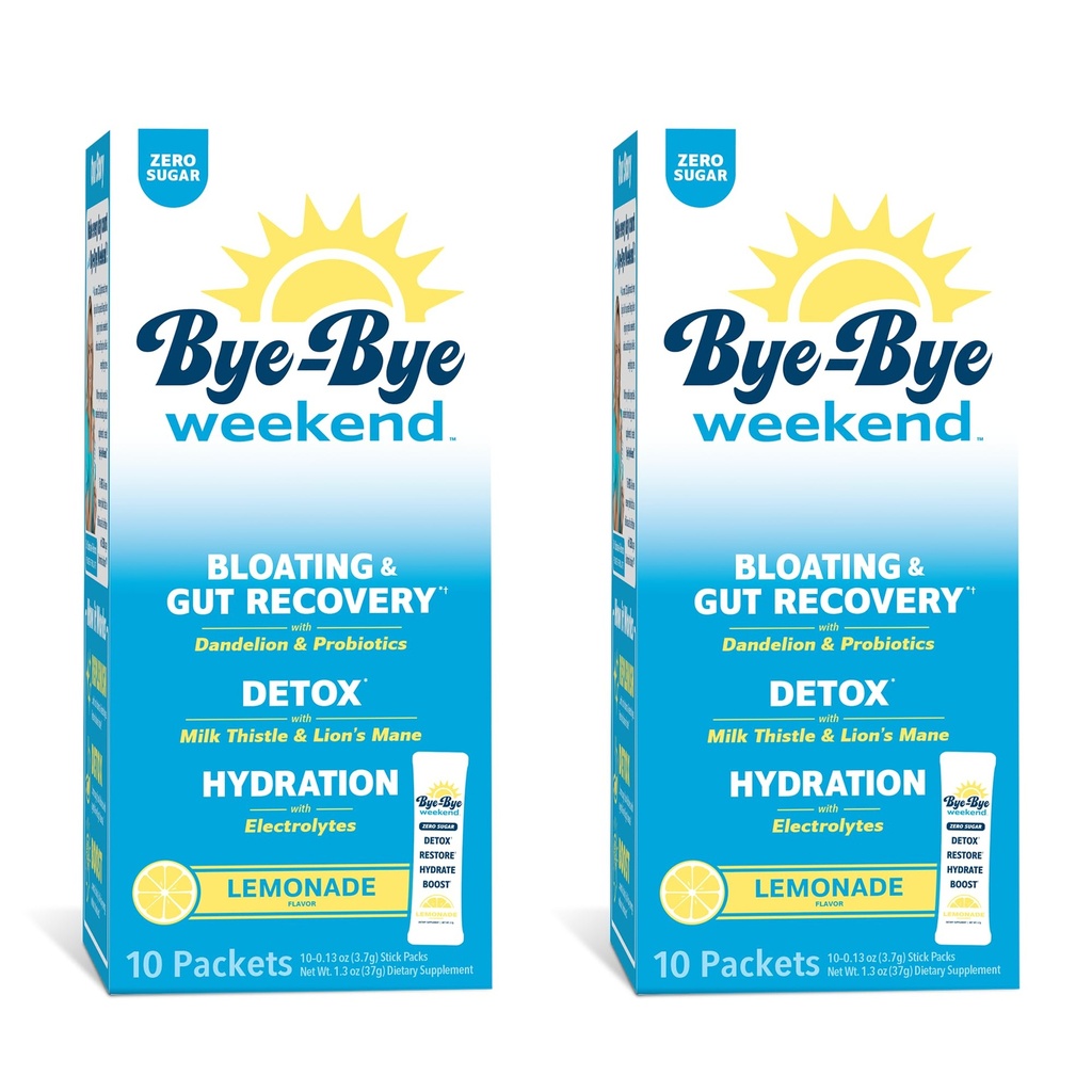 Detox Drink Mix w/Electrolytes - für Bloating, Recovery, Fatigue, Brain Fog - Probiotics, Lion’s Mane, Milk Thistle - Zero Sugar Lemonade - 20 Pack