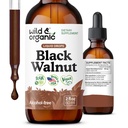 Wild & Organic Black Walnut Tincture - Cleanse Detox mit Black Walnut Hull Extract - Kräuterergänzung für Gut Detox Cleanse und Digestive Well-Being - Vegan, Zucker & Alkoholfrei - 2 fl oz