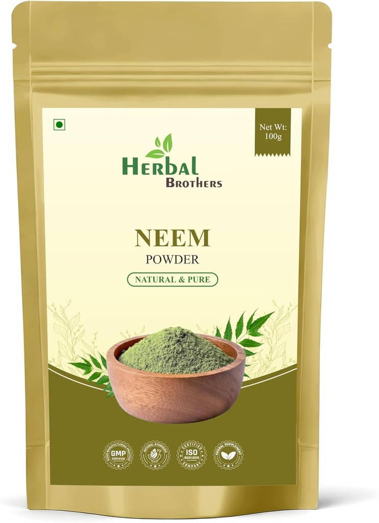 Bio Neem Pulver reine & natürliche Hautpflege, Haarpflege & Detox Ayurvedic Kräuterergänzung 100 g, Packung von 1